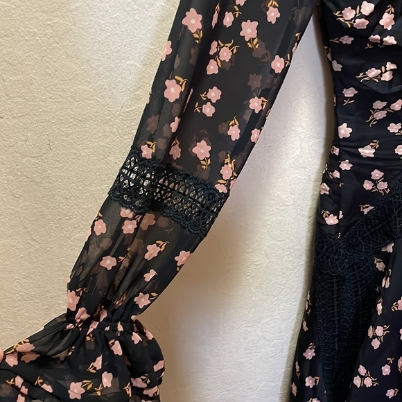 Self-Portrait Twist Front Ditsy Mini Dress Size 2 - Picture 11 of 13